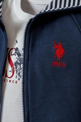 U.S. Polo Assn. Erkek Bebek 3’lü Takım Kapüşonlu Fermuarlı Sweatshirt T-Shirt Pantolon - 2