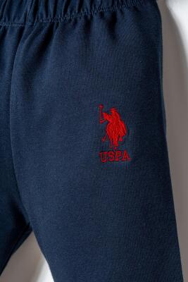 U.S. Polo Assn. Erkek Bebek 3’lü Takım Kapüşonlu Fermuarlı Sweatshirt T-Shirt Pantolon - 5