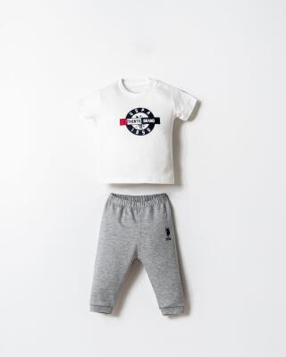 U.S. Polo Assn. Erkek Bebek 3’lü Takım Pamuklu İki İplik Takımı Yaş Spor Bebek Takım - 5