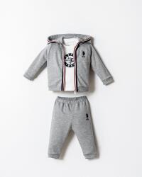 U.S. Polo Assn. Erkek Bebek 3’lü Takım Pamuklu İki İplik Takımı Yaş Spor Bebek Takım