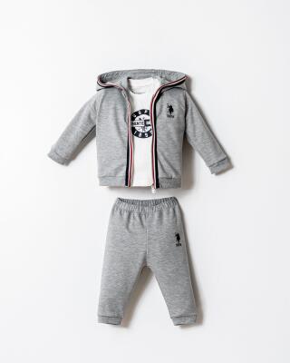 U.S. Polo Assn. Erkek Bebek 3’lü Takım Pamuklu İki İplik Takımı Yaş Spor Bebek Takım - 1