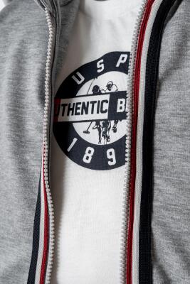 U.S. Polo Assn. Erkek Bebek 3’lü Takım Pamuklu İki İplik Takımı Yaş Spor Bebek Takım - 4