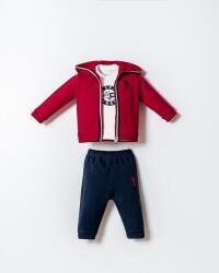 U.S. Polo Assn. Erkek Bebek 3’lü Takım Pamuklu İki İplik Takımı Yaş Spor Bebek Takım - 7