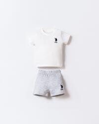 U.S. Polo Assn. Erkek Bebek Alt Üst Takım %100 Pamuk Beyaz