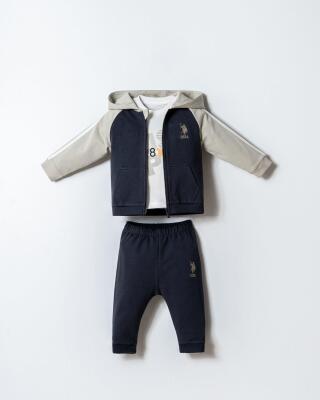 US Polo Assn. 3'lü Erkek Bebek Alt Üst Takım %100 Pamuk – Kısa Kollu Tişört & Şort - 9