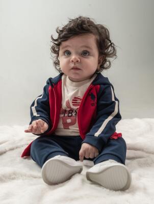 US Polo Assn. 3'lü Erkek Bebek Alt Üst Takım %100 Pamuk – Kısa Kollu Tişört & Şort - 1