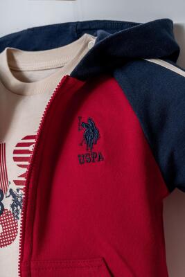 US Polo Assn. 3'lü Erkek Bebek Alt Üst Takım %100 Pamuk – Kısa Kollu Tişört & Şort - 3