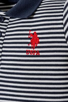 U.S. Polo Assn. Erkek Bebek Çizgili Polo Yaka Şort Takım %100 Pamuk İnterlok T-Shirt Lacivert İki İplik Şort - 2