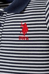 U.S. Polo Assn. Erkek Bebek Çizgili Polo Yaka Şort Takım %100 Pamuk İnterlok T-Shirt Lacivert İki İplik Şort (1)