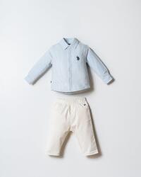 U.S. Polo Assn. Erkek Bebek Gömlek Pantolon Takım,  Çizgili Erkek Bebek Gömlekli Takım
