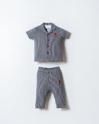 U.S. Polo Assn. Erkek Bebek Gömlek Pantolon Takımı %100 Pamuk - 1