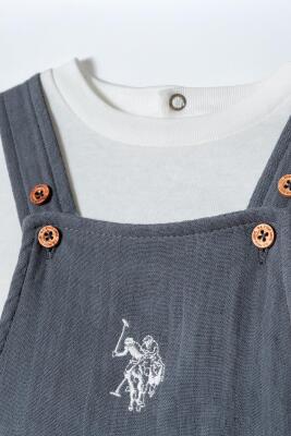 U.S. Polo Assn. Erkek Bebek Müslin Salopet Takım %100 Pamuk Yazlık 2’li Bebek Takım T-Shirt Salopet - 7