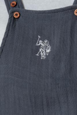 U.S. Polo Assn. Erkek Bebek Müslin Salopet Takım %100 Pamuk Yazlık 2’li Bebek Takım T-Shirt Salopet - 10