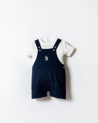 U.S. Polo Assn. Erkek Bebek Müslin Salopet Takım %100 Pamuk Yazlık 2’li Bebek Takım T-Shirt Salopet - 1