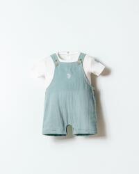 U.S. Polo Assn. Erkek Bebek Müslin Salopet Takım %100 Pamuk Yazlık 2’li Bebek Takım T-Shirt Salopet Mint