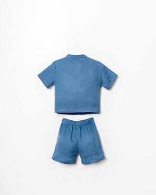 U.S. Polo Assn. Erkek Bebek Müslin Şort Gömlek Takım %100 Pamuk Yazlık - 15