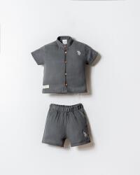 U.S. Polo Assn. Erkek Bebek Müslin Şort Gömlek Takım %100 Pamuk Yazlık - 5