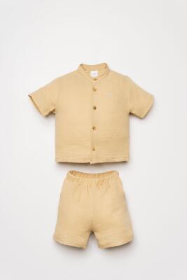 U.S. Polo Assn. Erkek Bebek Müslin Şort Gömlek Takım %100 Pamuk Yazlık - 16