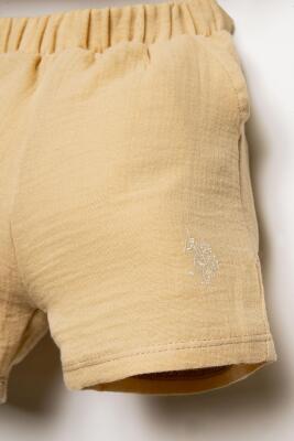 U.S. Polo Assn. Erkek Bebek Müslin Şort Gömlek Takım %100 Pamuk Yazlık - 18