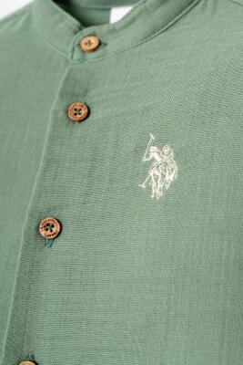 U.S. Polo Assn. Erkek Bebek Müslin Şort Gömlek Takım %100 Pamuk Yazlık - 23