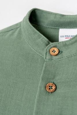 U.S. Polo Assn. Erkek Bebek Müslin Şort Gömlek Takım %100 Pamuk Yazlık - 26