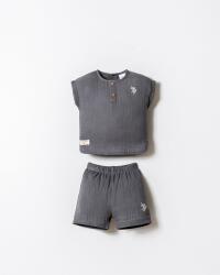 U.S. Polo Assn. Erkek Bebek Müslin Şort Gömlek Takım %100 Pamuk Yazlık Nefes Alan 2’li Kombin - 6