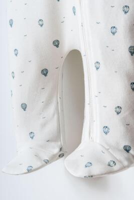 U.S. Polo Assn. Erkek Bebek Patikli Tulum %100 Pamuk İnterlok Örme Fermuarlı Yenidoğan Bebek Tulum - 3