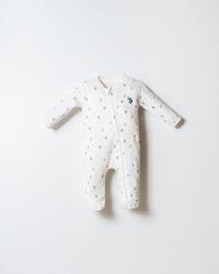 U.S. Polo Assn. Erkek Bebek Patikli Tulum %100 Pamuk İnterlok Örme Fermuarlı Yenidoğan Bebek Tulum