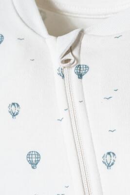 U.S. Polo Assn. Erkek Bebek Patikli Tulum %100 Pamuk İnterlok Örme Fermuarlı Yenidoğan Bebek Tulum - 6