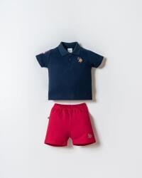 U.S. Polo Assn. Erkek Bebek Polo Yaka Pike Şort T-Shirt Takım Lacivert