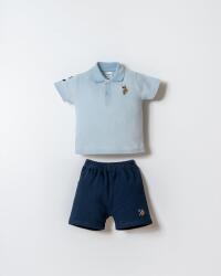 U.S. Polo Assn. Erkek Bebek Polo Yaka Pike Şort T-Shirt Takım Mavi