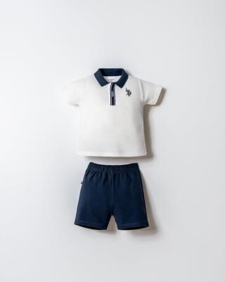 U.S. Polo Assn. Erkek Bebek Polo Yaka Pike T-Shirt Şort Takım %100 Pamuk Yazlık 2’li Set  - 1