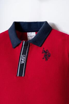 U.S. Polo Assn. Erkek Bebek Polo Yaka Pike T-Shirt Şort Takım %100 Pamuk Yazlık 2’li Set  - 7