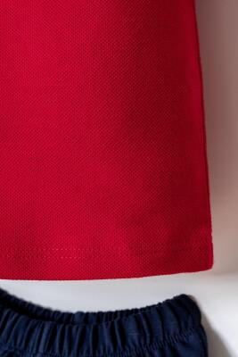 U.S. Polo Assn. Erkek Bebek Polo Yaka Pike T-Shirt Şort Takım %100 Pamuk Yazlık 2’li Set  - 10