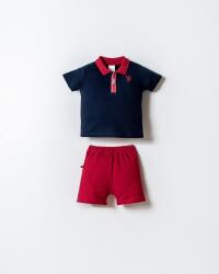 U.S. Polo Assn. Erkek Bebek Polo Yaka Pike T-Shirt Şort Takım %100 Pamuk Yazlık 2’li Set Lacivert