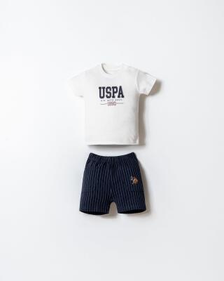 U.S. Polo Assn. Erkek Bebek Şort T-Shirt Takım %100 Pamuk Esnek Şortlu Yazlık Bebek Takımı - 1