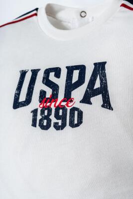 U.S. Polo Assn. Erkek Bebek Şort T-Shirt Takım %100 Pamuk Yazlık Bebek Takımı USPA Baskılı - 2