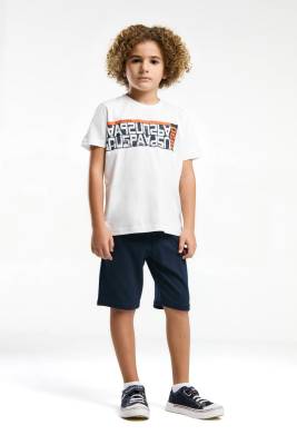 U.S. Polo Assn. - U.S. Polo Assn Erkek Çocuk Bermuda Takım, Penye Süprem Dokuma %100 Pamuk