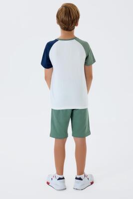 U.S. Polo Assn Erkek Çocuk Şortlu Takım %100 Pamuk Yazlık Bisiklet Yaka Tişört & Bermuda Şort Takım - 10