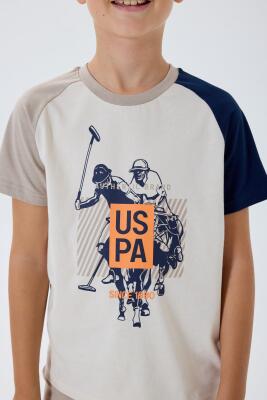 U.S. Polo Assn Erkek Çocuk Şortlu Takım %100 Pamuk Yazlık Bisiklet Yaka Tişört & Bermuda Şort Takım - 3