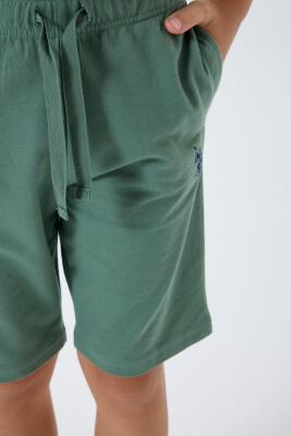 U.S. Polo Assn Erkek Çocuk Şortlu Takım %100 Pamuk Yazlık Bisiklet Yaka Tişört & Bermuda Şort Takım - 11