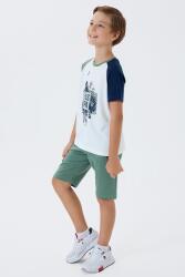 U.S. Polo Assn Erkek Çocuk Şortlu Takım %100 Pamuk Yazlık Bisiklet Yaka Tişört & Bermuda Şort Takım - 12