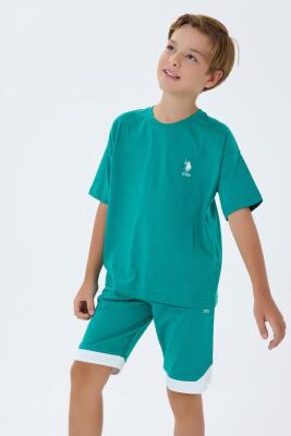 U.S. Polo Assn Erkek Çocuk Şortlu Takım %100 Pamuk Yazlık Tişört & Bermuda Şort Takım - 7