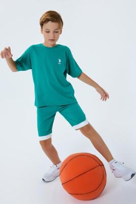 U.S. Polo Assn Erkek Çocuk Şortlu Takım %100 Pamuk Yazlık Tişört & Bermuda Şort Takım - 8