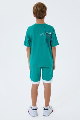 U.S. Polo Assn Erkek Çocuk Şortlu Takım %100 Pamuk Yazlık Tişört & Bermuda Şort Takım - 10