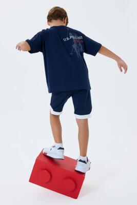 U.S. Polo Assn Erkek Çocuk Şortlu Takım %100 Pamuk Yazlık Tişört & Bermuda Şort Takım - 4