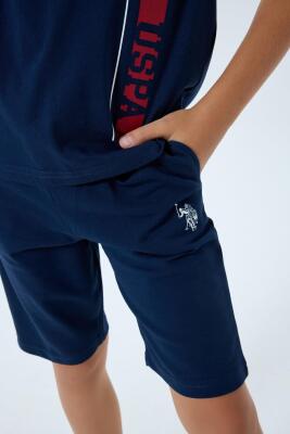 U.S. Polo Assn Erkek Çocuk Şortlu Takım %100 Pamuk Yazlık Tişört & Cepli Bermuda Şort Takım - 2