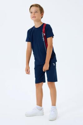 U.S. Polo Assn Erkek Çocuk Şortlu Takım %100 Pamuk Yazlık Tişört & Cepli Bermuda Şort Takım - 6
