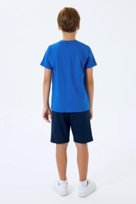 %100 Pamuklu Erkek Çocuk Bermuda ve T-shirt Alt Üst Takım - 7