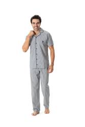 U.S. Polo Assn. Erkek Lacivert Boydan Patlı Pijama Takımı - Thumbnail